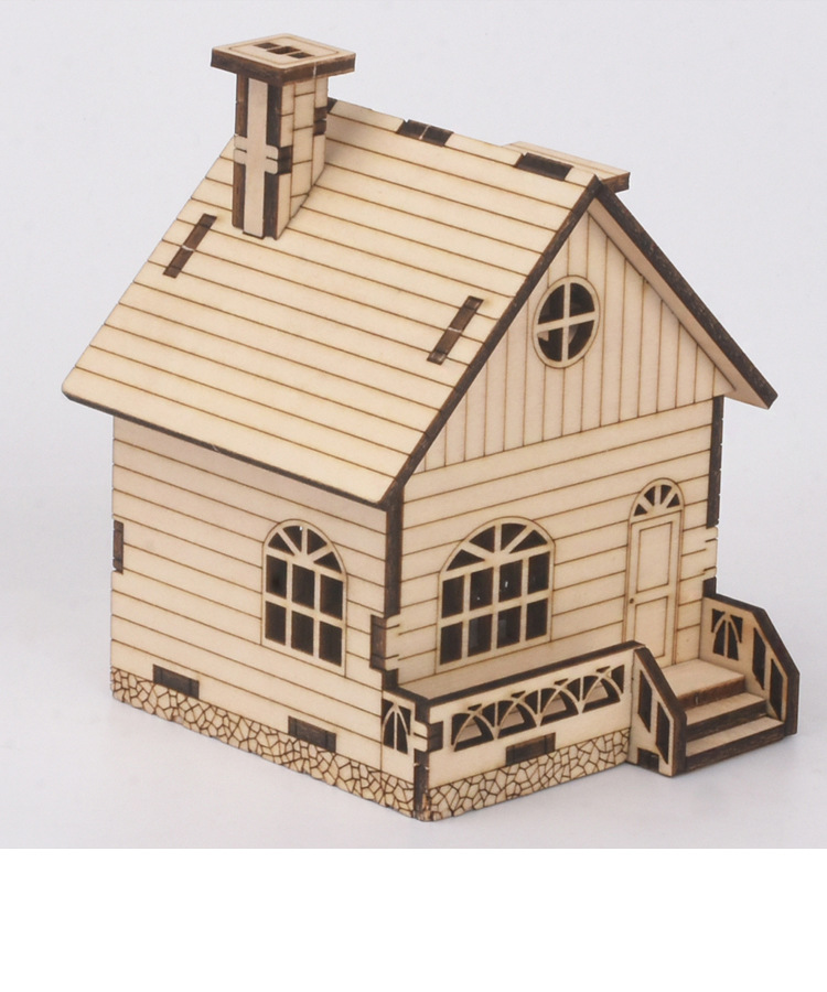 Wooden House Shape Eight tone Box Creative Assembly Hand - Temu