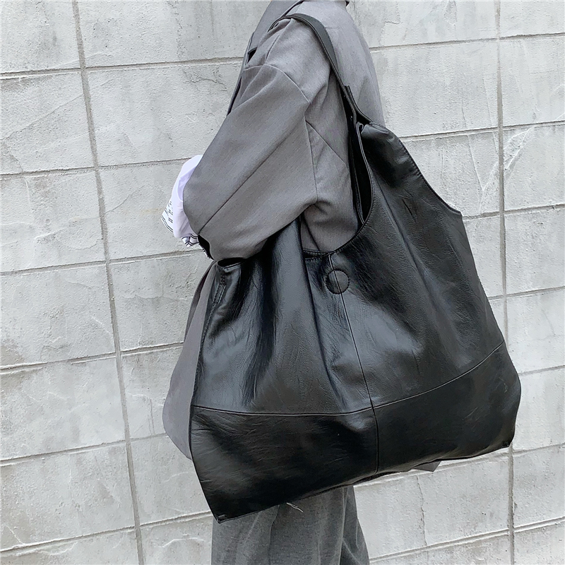Big Capacity Female Canvas Textile Hobo Slouchy Shoulder Bag 2023