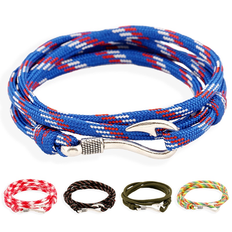 Navy Style Fishhook Bracelet Multicolor Hand Rope Accessory