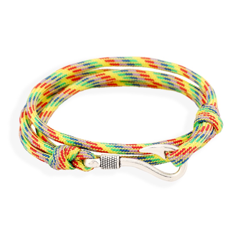 Navy Style Fishhook Bracelet Multicolor Hand Rope Accessory