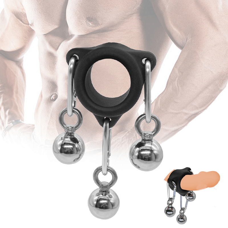 3 ball Erection Training Silicone Penis Ring Metal Ball - Temu