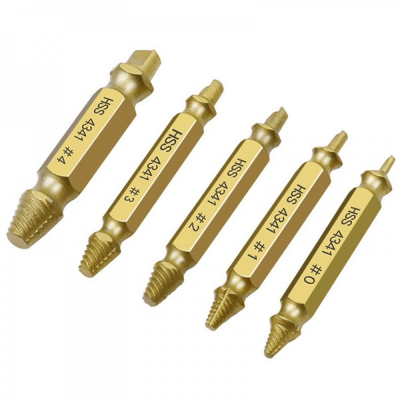 5pcs set New HSS Damaged Screw Extractor Drill Bit Broken Bolt Stud Remover Tool Kit