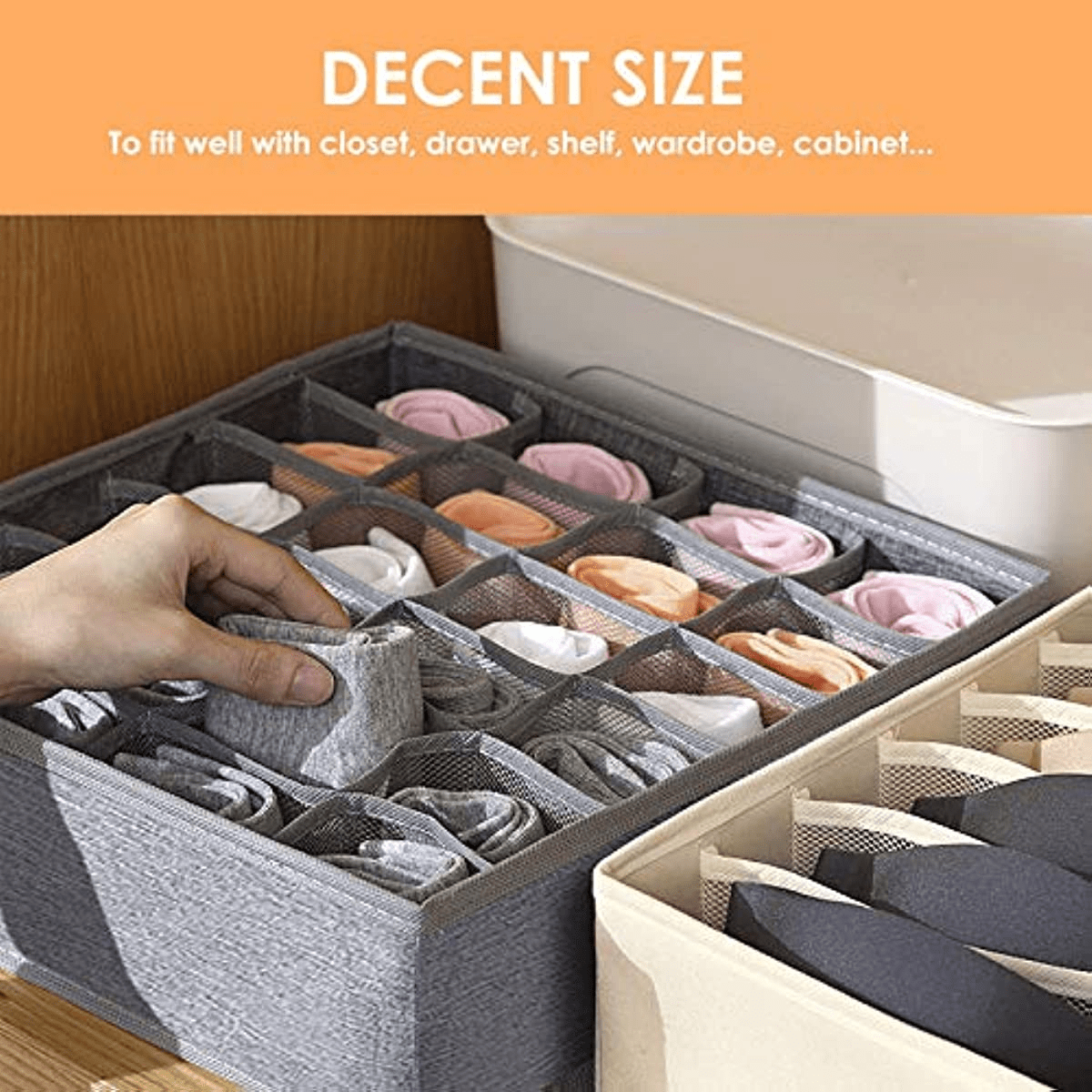 Fabric Underwear Storage Box 24 Cell Drawer Organizers - Temu