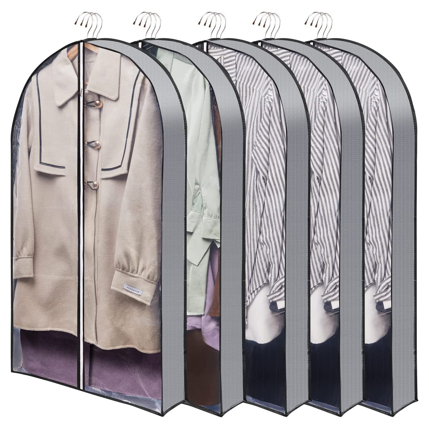 Garment Bags For Hanging Clothes With Gusset Full Clear Moth Proof