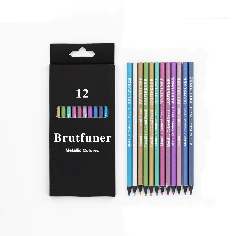12Pcs Colored Pencils, Professional Coloring Pencil Metallic or