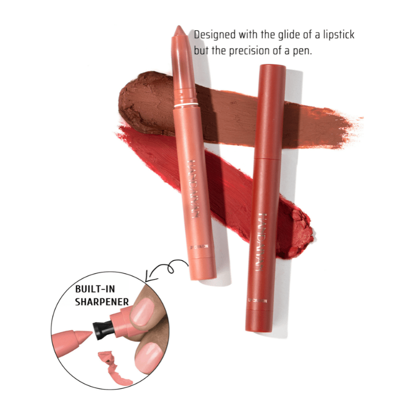 Dual Use Lip Liner Pen Smudge Proof Matte Finish Long Lasting Lip Makeup