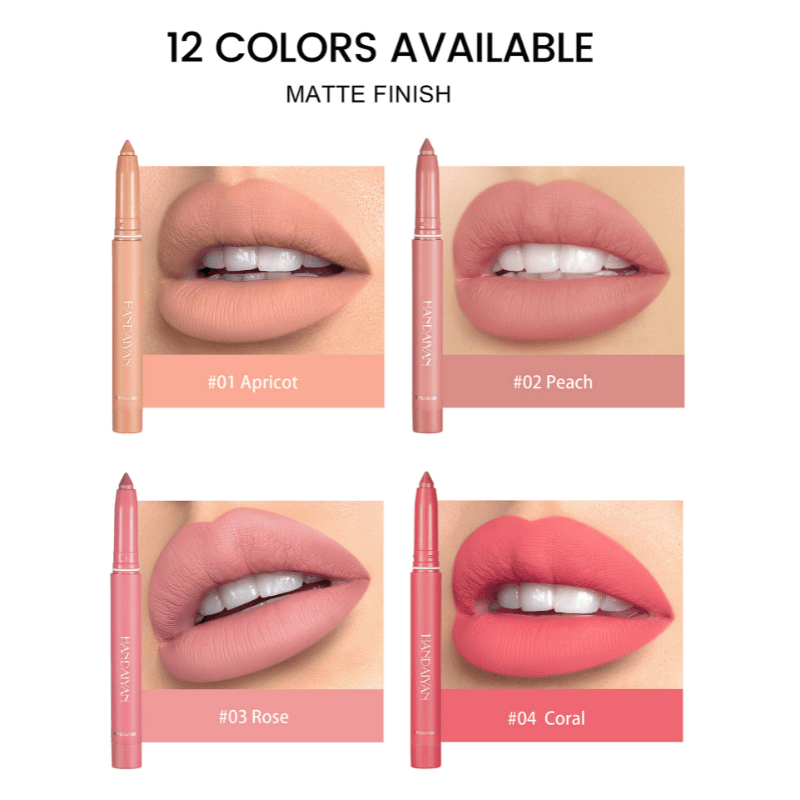 Dual Use Lip Liner Pen Smudge Proof Matte Finish Long Lasting Lip Makeup