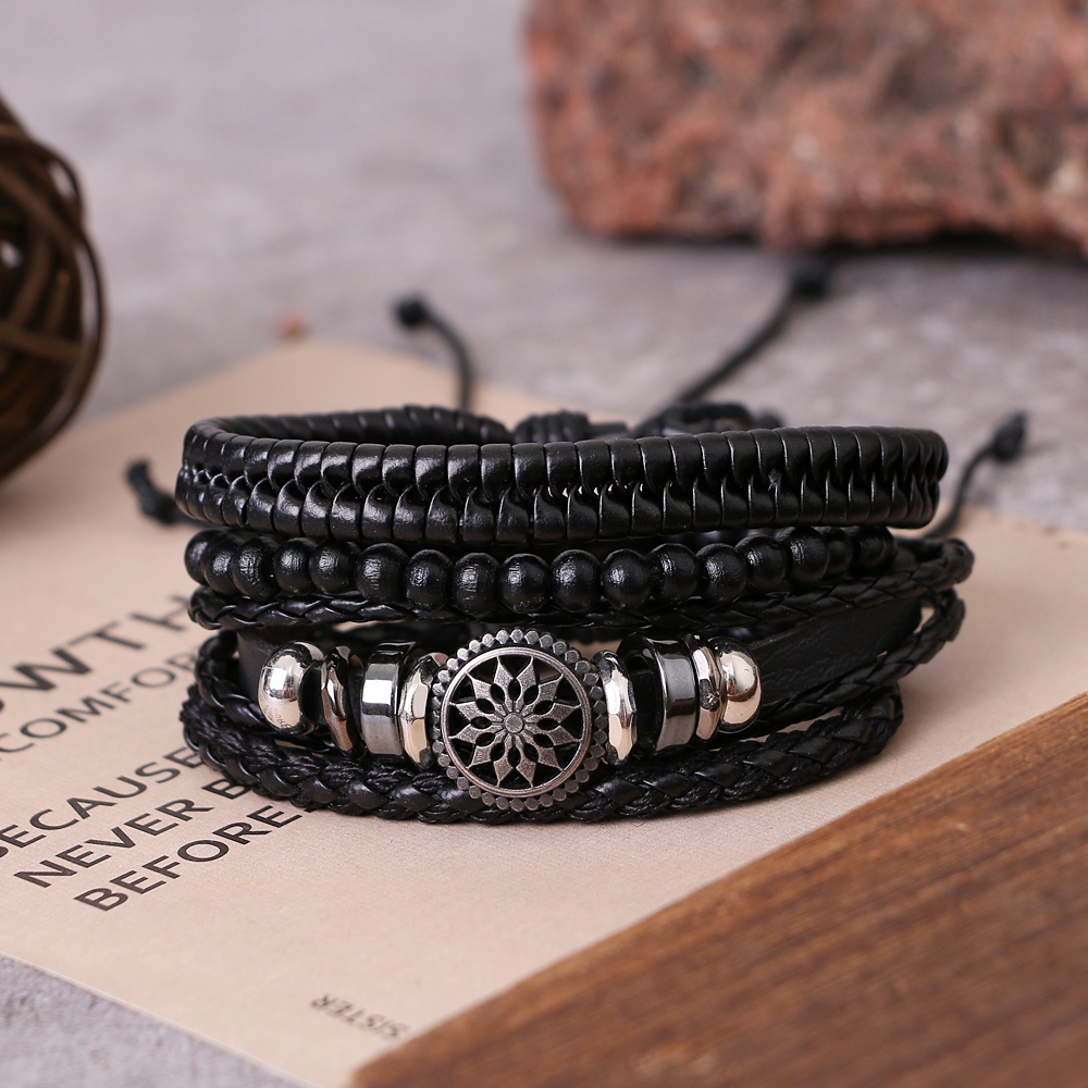 Black Leather and Silver Handmade Wrap Bracelet Women's -   Leather  bracelets women, Fashion bracelets, Silver bracelets for women