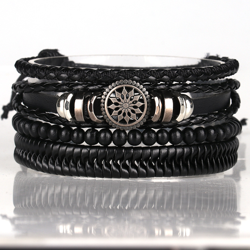 Black Leather and Silver Handmade Wrap Bracelet Women's -   Leather  bracelets women, Fashion bracelets, Silver bracelets for women