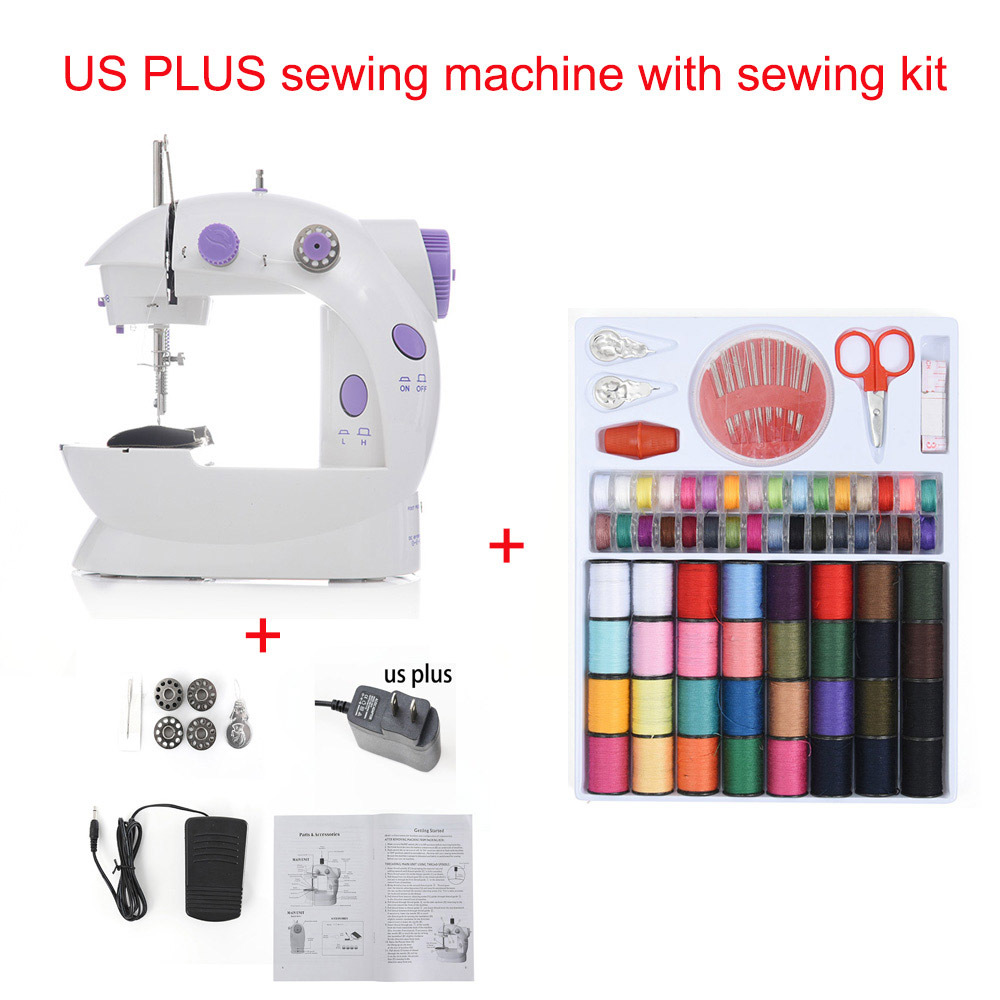 Mini Portable Sewing Machine Foot Pedal Straight Line Hand Table Two Thread  Kit Electric Household Night Light 220V - AliExpress