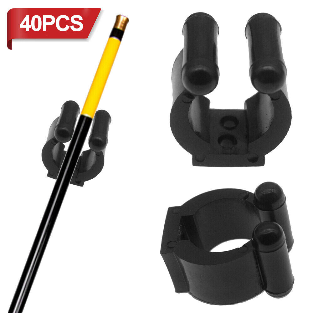 40pcs Abs Billiard Cue Storage Clips Fishing Rod Pole Clamps Holder -  Sports & Outdoors - Temu