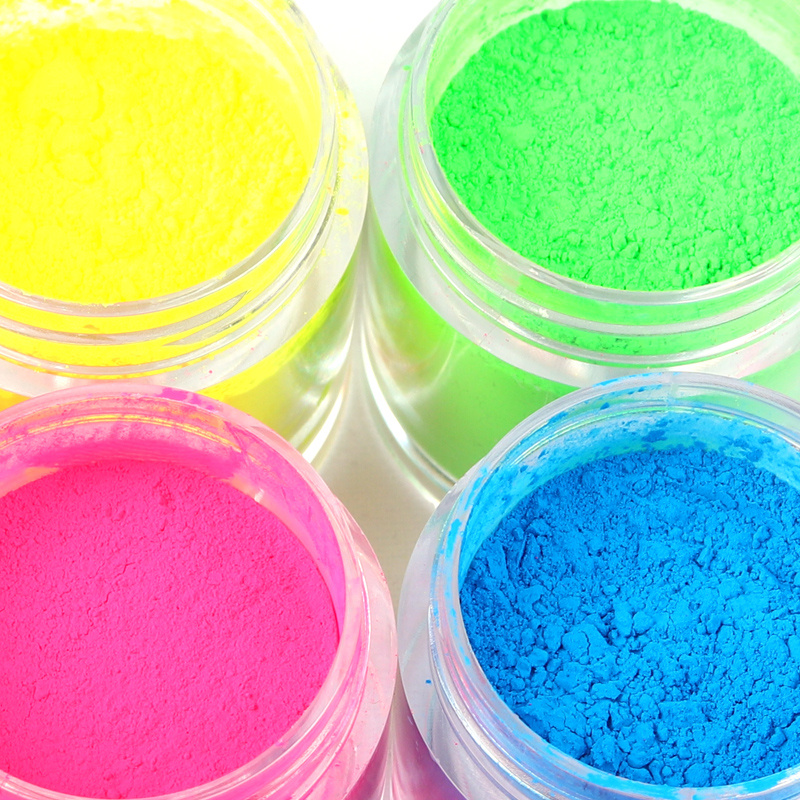 Duufin 24 Colors Nail Pigment Powder Colorful Fluorescent Powder