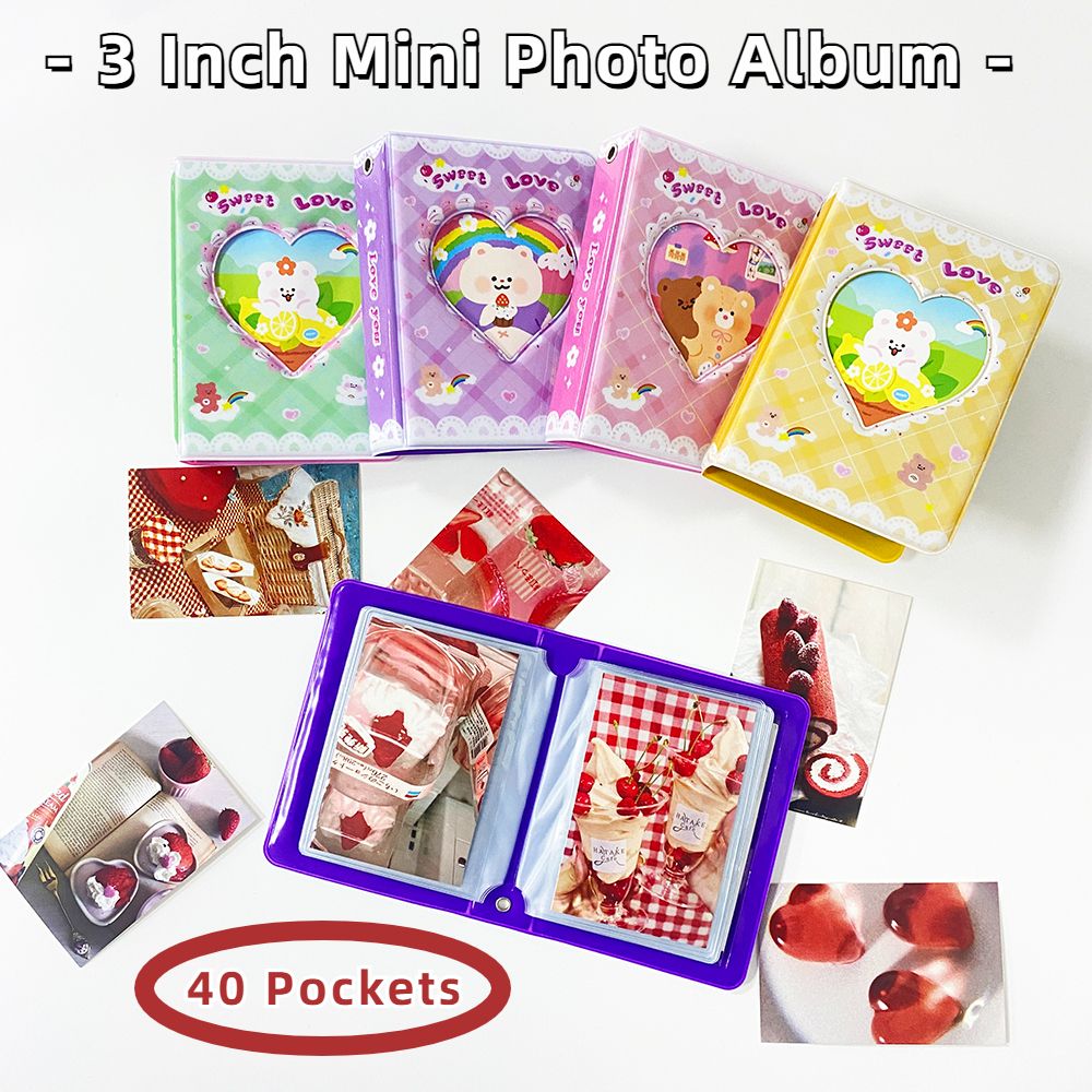 40 Pockets Korea Ins Retro 3 inch Polaroid Album Star Girl Love Bean Album  Small Card Storage Book Scrapbook Album Instax Album - AliExpress