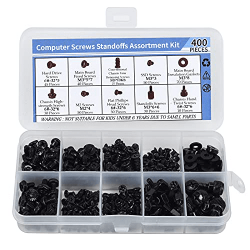 400pcs Computer Screws Motherboard Standoffs Assortment Kit For Universal  Motherboard Hdd Ssd Hard Drive Pc Fan Power Supply Graphics Pc Case  Motherboard Screws For Diy Repair Free Shipping For New Users