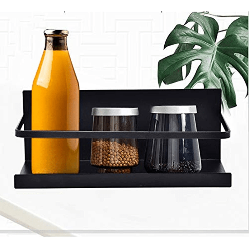 Black Magnetic Spice Rack Organizers 4 Pack Kitchen Spice Holder