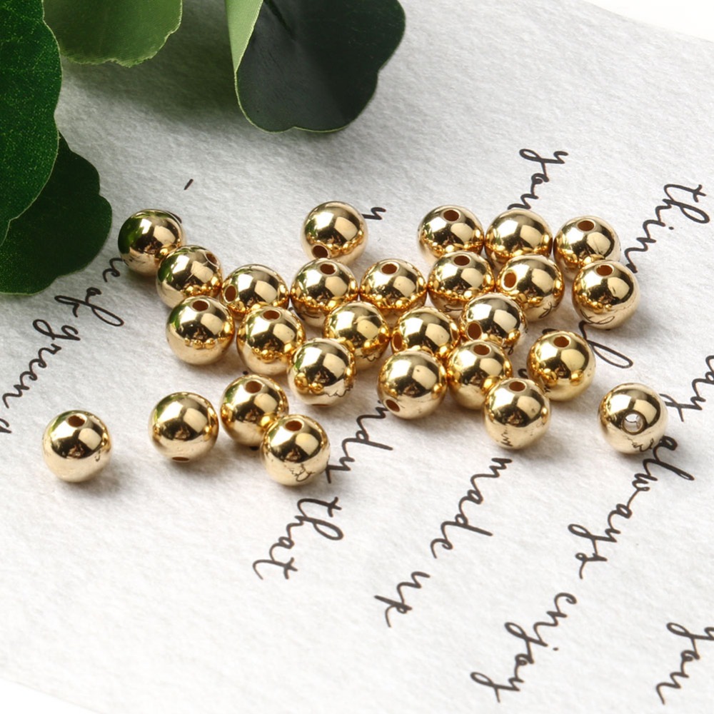 10 Gold on Silver Spacer Beads for Jewelry Making, Round Spacer