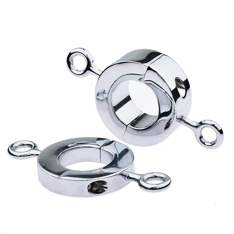 CBT Spike Ball Stretcher Metal Enhancer Chastity Device Ring Lock Scrotum