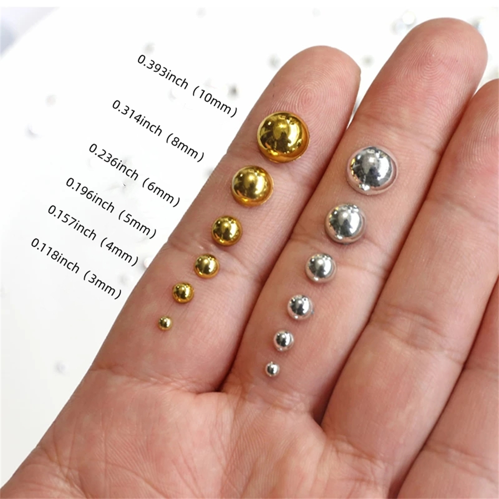 Half Round Loose Beads Set No Hole Gloss Pearl Beads For - Temu