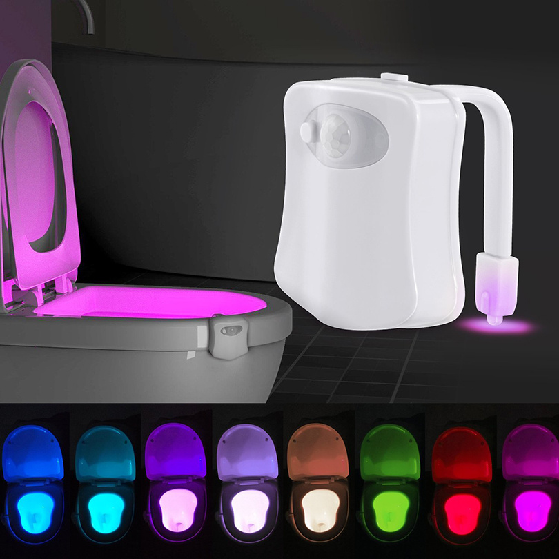 Toilet Night Light, Pir Motion Sensor Toilet Lights Led Washroom Night Lamp  8 Colors Toilet Bowl Lighting For Bathroom Washroom - Temu