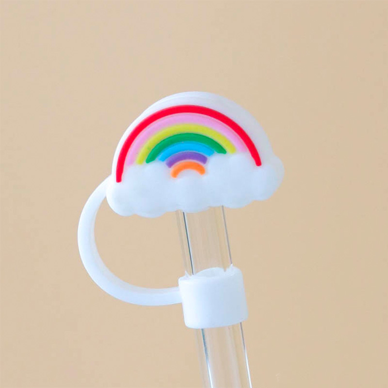 Soft Rubber Straw Cartoon Dust Reusable Straw Dust Plug Cute Milk Tea Cup  Straw Accessories - Temu