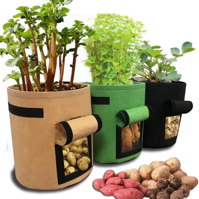 

1pc 7gallon Plant Grow Bags Home Garden Potato Pot Greenhouse Vegetable Growing Bags Moisturizing Jardin Vertical Garden Bag Tools