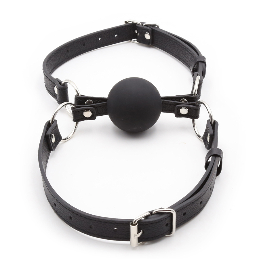Lockable BDSM SM Bondage Mouth Gag Ball Gag Ball Gag With Head Strap and  Black Rubber Ball or Red Silicone Ball 