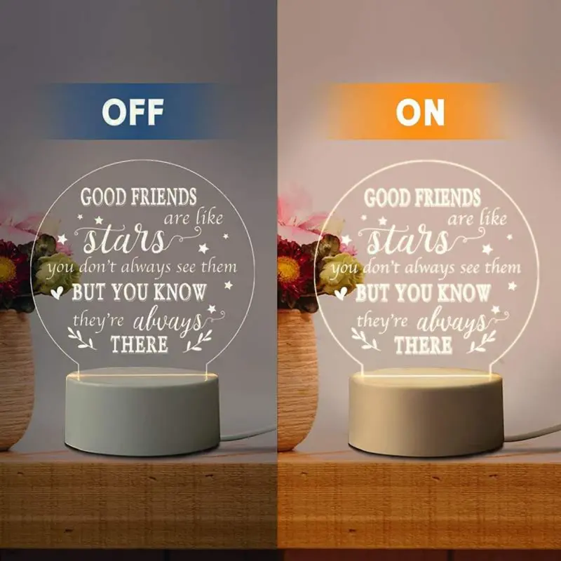 Best Friend Night Light Gifts - Long Distance Friendship Gifts for