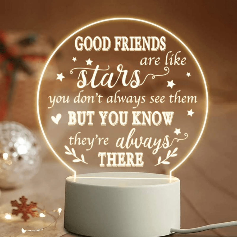 Best Friend Night Light Gifts - Long Distance Friendship Gifts for