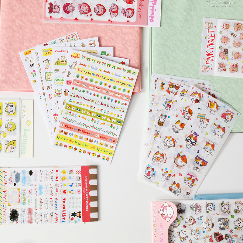1 cute random kawaii korean girls sticker sheet journal stationery planner  diy