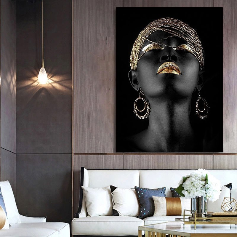 Black Art Canvas Painting Posters Prints Wall Art Pictures - Temu