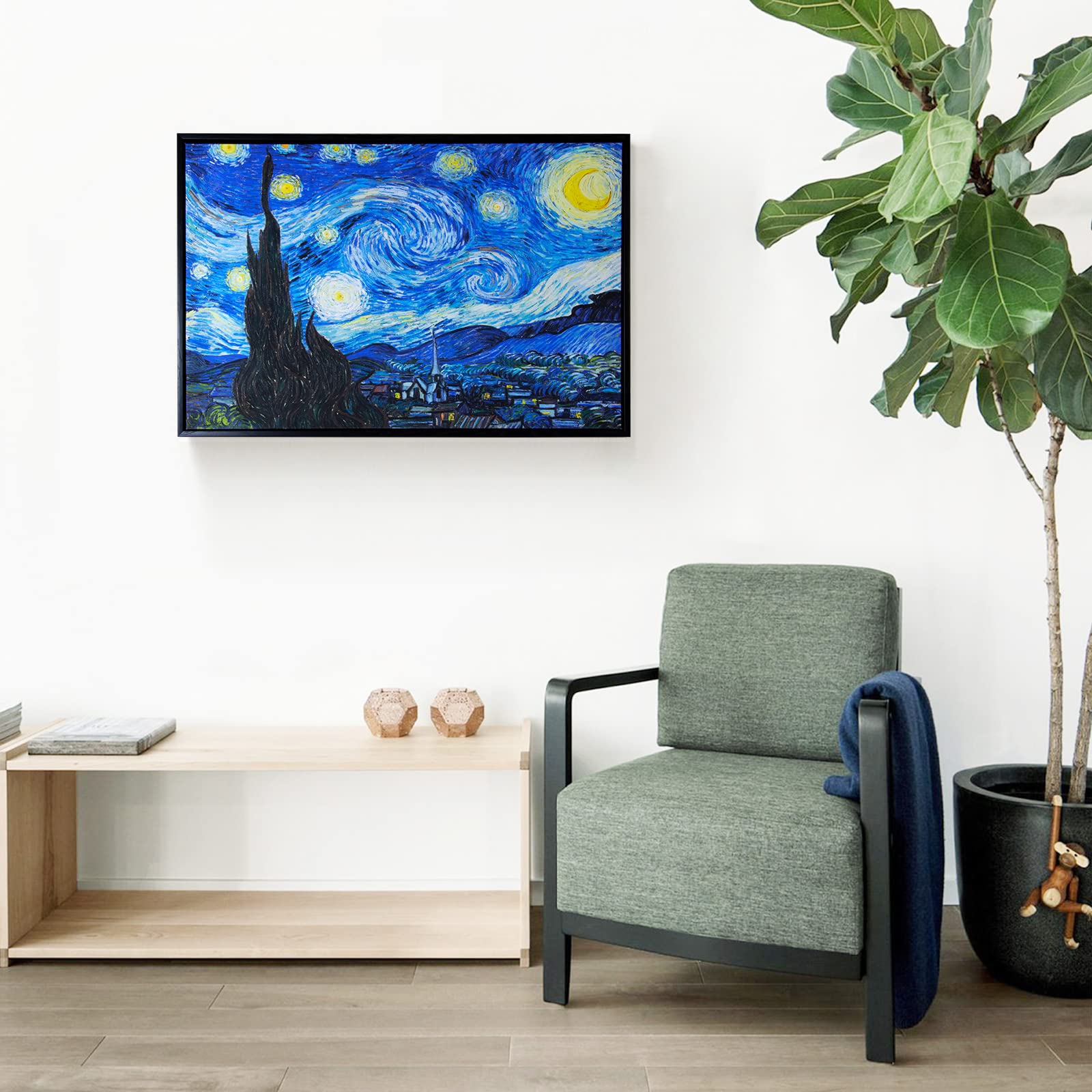 1pc Van Gogh Notte stellata Pittura a olio su tela Poster e stampe Immagini  di arte murale per soggiorno Decorazione camera da letto, Senza cornice