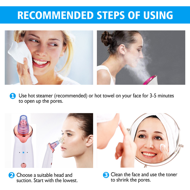 blackhead remover pimple acne removal blackhead vacuum tool skin care pore cleaner mutifunctional details 8