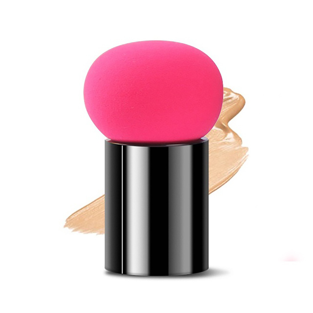 Mushroom Head Shape Puff Sponge w/ Handle for Liquid Creams Powder