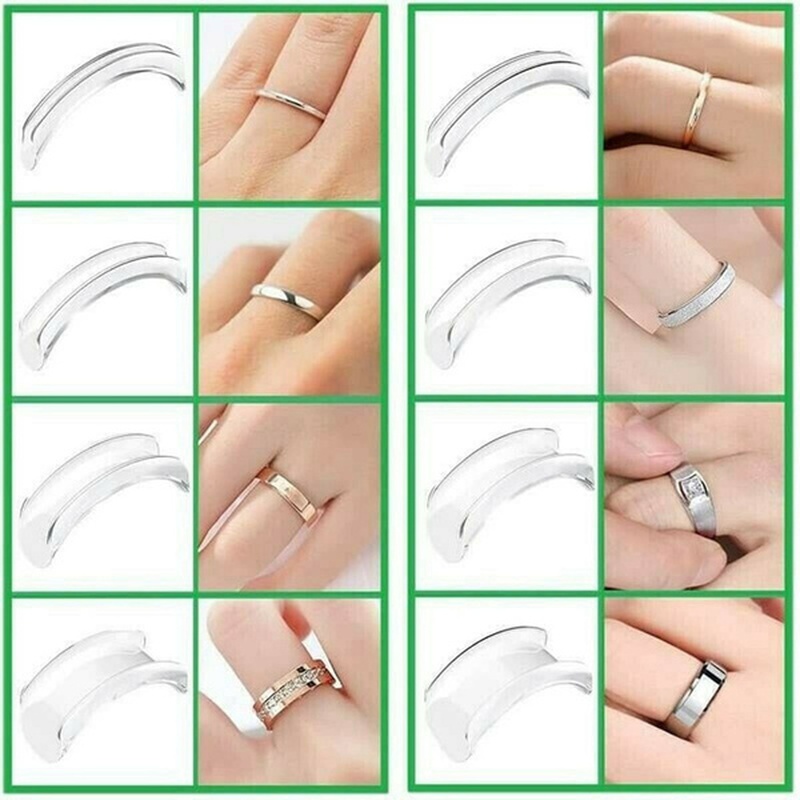 8Pcs Ring Size Adjusters Invisible Clear Ring Sizer Jewelry Fit Reducer  Guard US