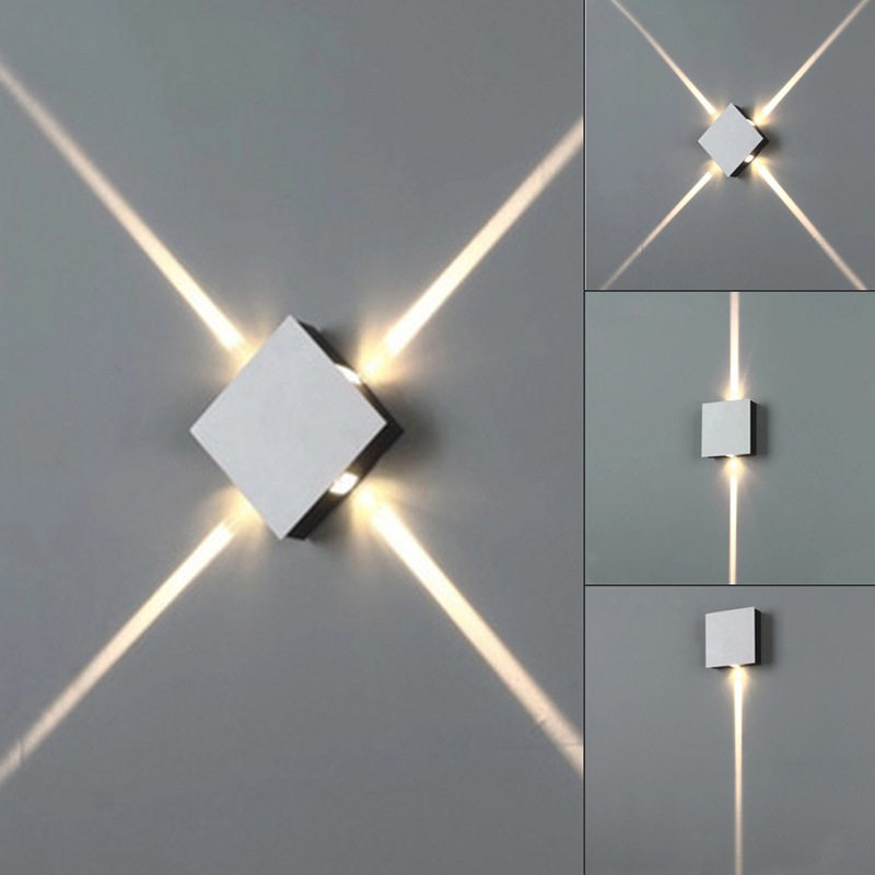 Lámpara de pared creativa moderna, luz led negra/blanca para