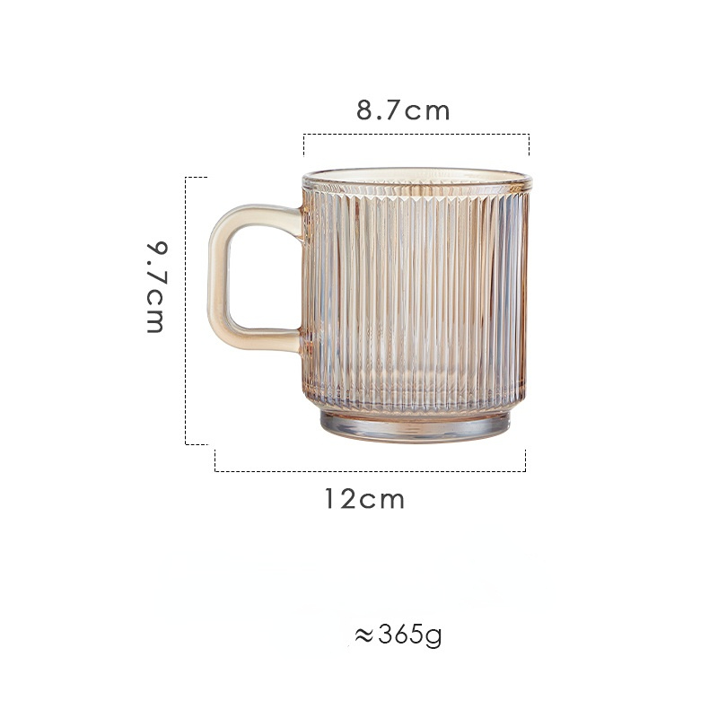 XiRiDa 12oz Glass Coffee Mugs Set of 4,Classic Vertical Stripes Glasses Tea  Cup with Handle Lids& Sp…See more XiRiDa 12oz Glass Coffee Mugs Set of