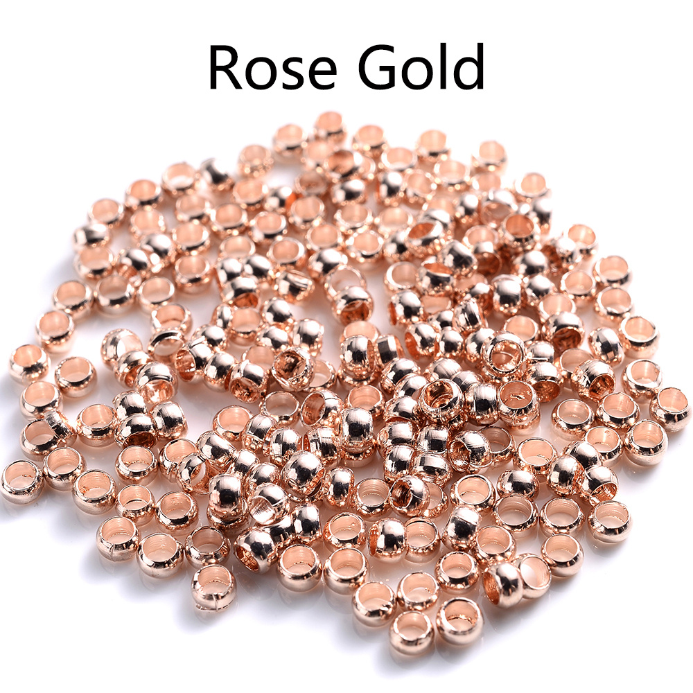 Lot Gold Color Ball Crimp End Beads Stopper Spacer Beads For - Temu