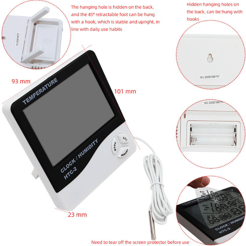 HTC-1 Thermometer Hygrometer Weather Station Temperature Humidity