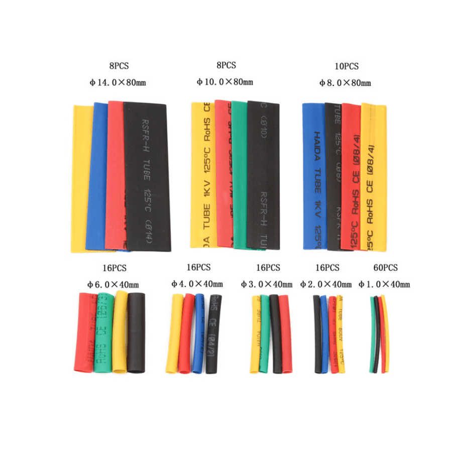 164pcs Heat Shrink Tubing Kit Wire Cable Wrap Assortment Electric Insulation Polyolefin Tube Kit Wire Cable Insulated Sleeving Tubing Hand Tools Set