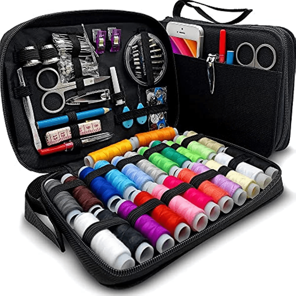 sewing kit with 100 sewing supplies and accessories 24 color threads needle and thread kit products for small fixes basic mini travel sewing kit for emergency repairs details 0