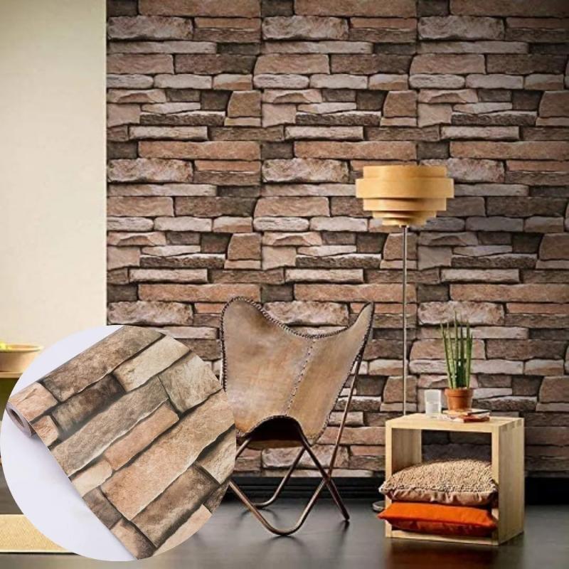 1 Roll Adhesive Wallpaper Cafe Wall Paper 3d Decorative Wallpaper Home  Decoration - Tools & Home Improvement - Temu