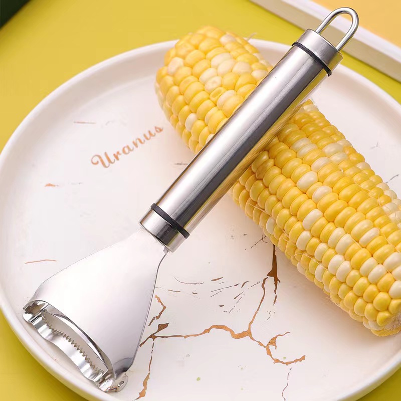 1pc stainless steel corn thresher with ergonomic handle magic corn cob stripper tool convenient thresher corn cutter kitchen gadget details 0