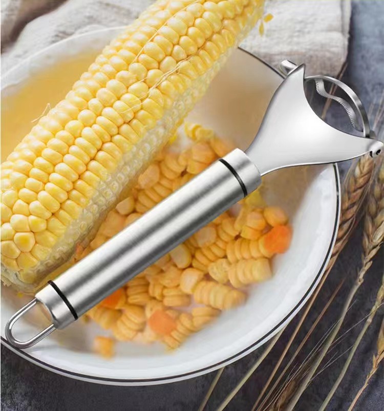 1pc stainless steel corn thresher with ergonomic handle magic corn cob stripper tool convenient thresher corn cutter kitchen gadget details 2
