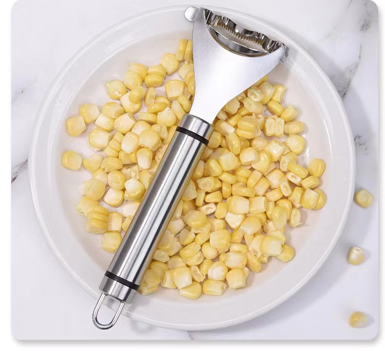 1pc stainless steel corn thresher with ergonomic handle magic corn cob stripper tool convenient thresher corn cutter kitchen gadget details 4