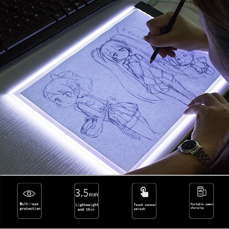 A5/a4/a3 Led Drawing Copy Board Kids To Draw 3 Level - Temu