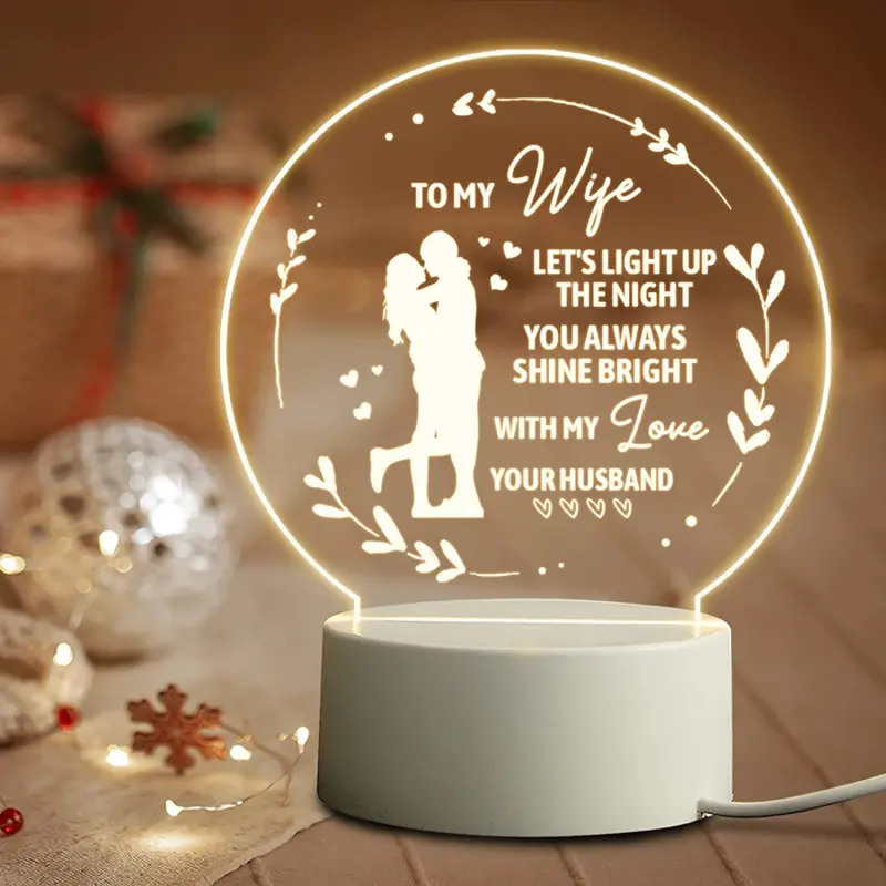 3D Luminous Lamp Heart Shaped LED Night Light, Romantic Gift for Her Him  Couple Anniversary,Present for Wedding Wife Husband Valentines Day (E) :  : Tools & Home Improvement
