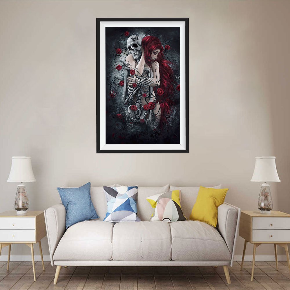 The Skeleton Girl Canvas Painting Posters And Prints Wall Art Pictures ...