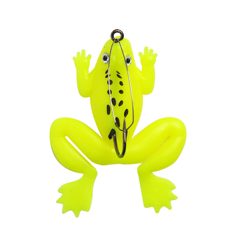 1pc Realistic Rubber Frog Fishing Lure with Jig Hook - Lifelike Soft Bait  for Catching More Fish