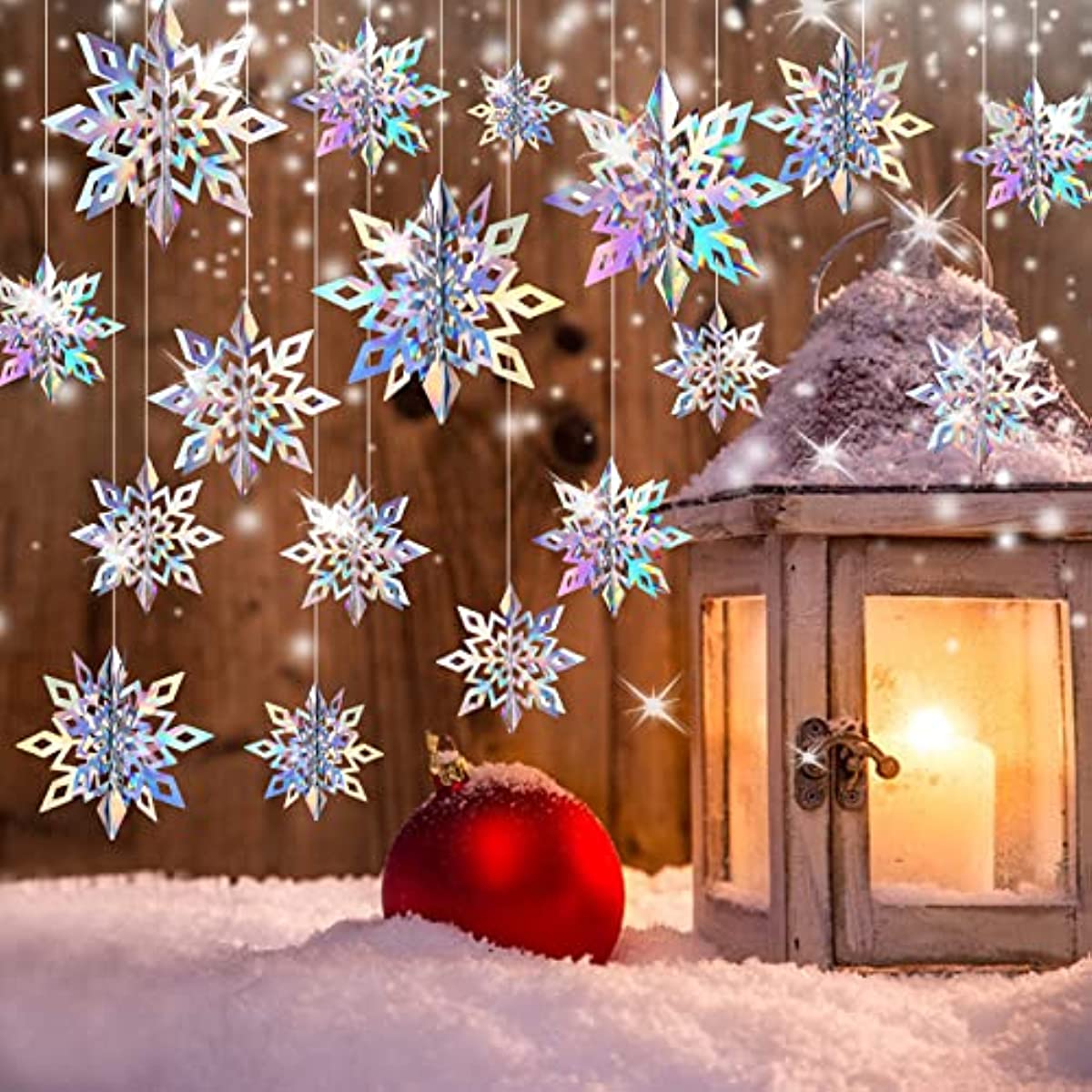 クリスマス飾り シルバー ガーランド雪の結晶 パーティー 雪 冬