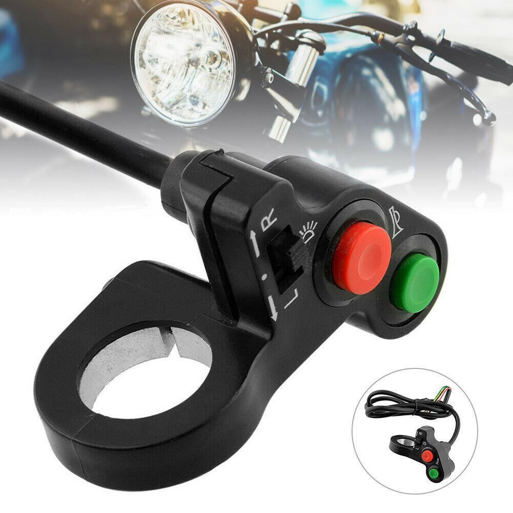 Commutateur de guidon de moto étanche Vélo Scooter Horn Turn Light Horn  Switch On / off Bouton poussoir Interrupteur (noir) (1pcs)